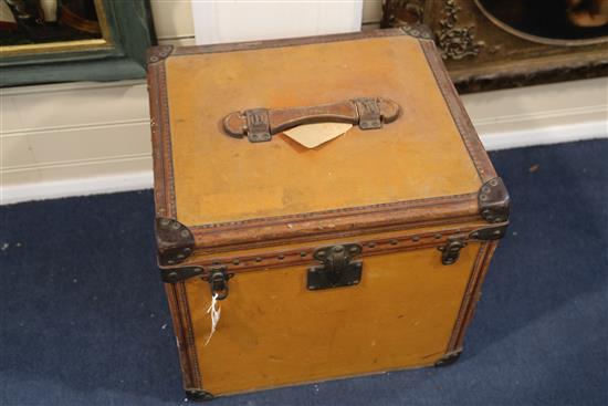 A 1920s Louis Vuitton small travelling trunk, width 20in. depth 18in. height 18in.
